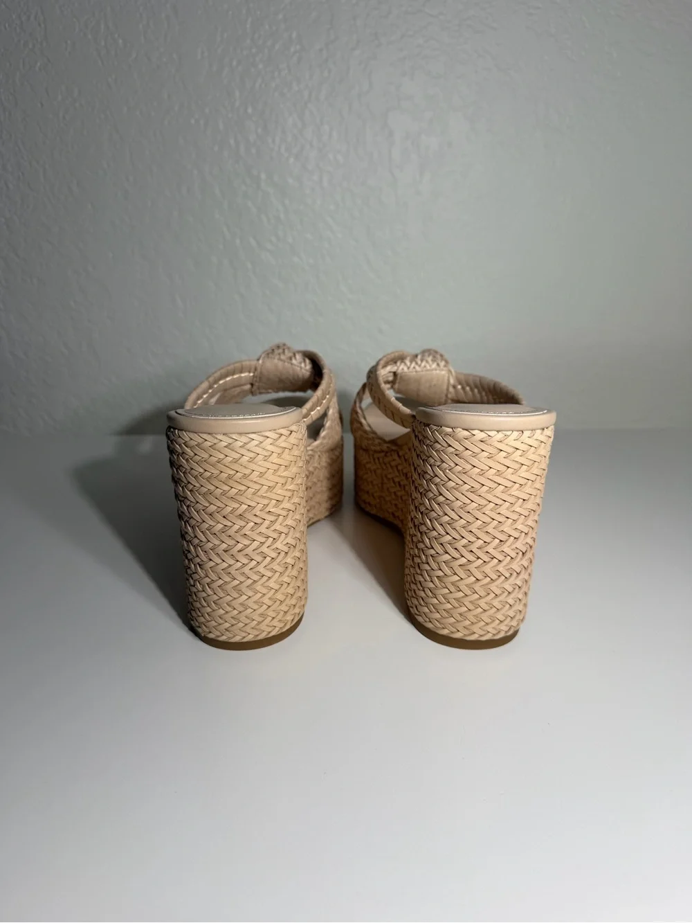 New Guess Eveh Knotted Jute Wrapped Platform Wedge Sandals